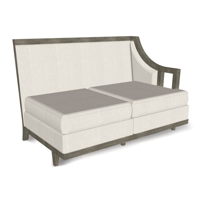 Grey & Dark Grey Rattan Left Two-Seat Sofa Sectional 57