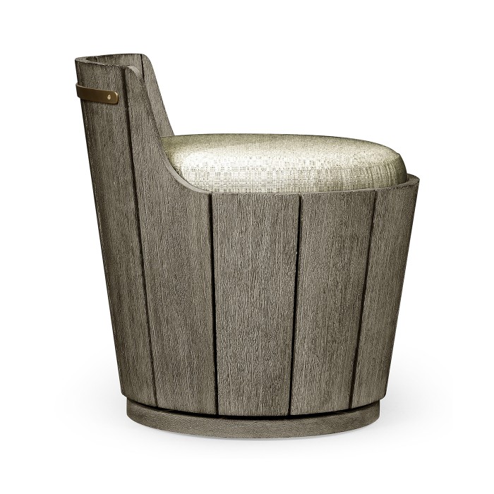 Swivel Grey Storage Bucket Stool