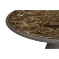 Round Dark Grey Rattan Dining Table with A Dark Marble Top 43