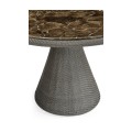 Round Dark Grey Rattan Dining Table with A Dark Marble Top 43