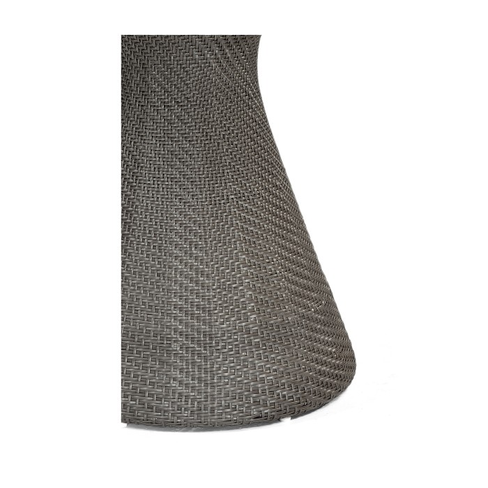 Round Dark Grey Rattan Dining Table with A Dark Marble Top 43