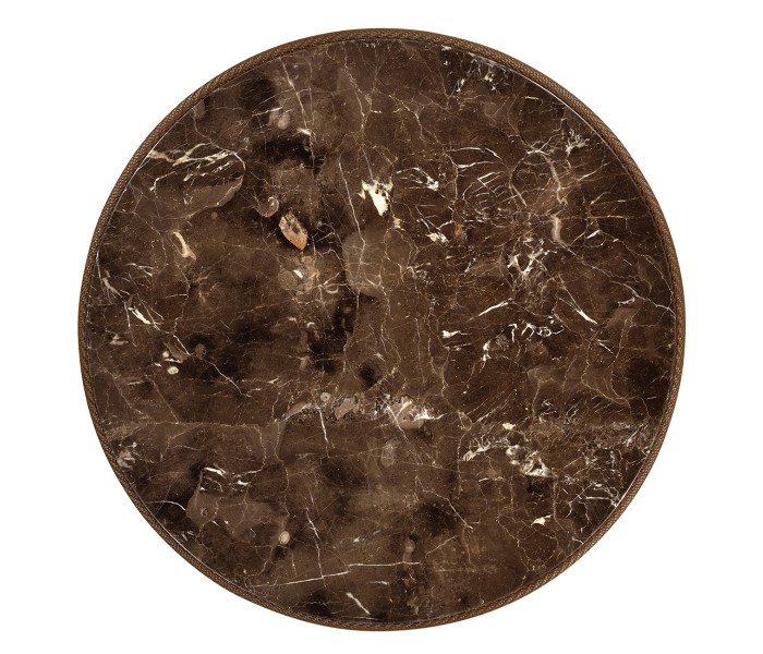 Round Tan Rattan Dining Table with A Dark Marble Top 43