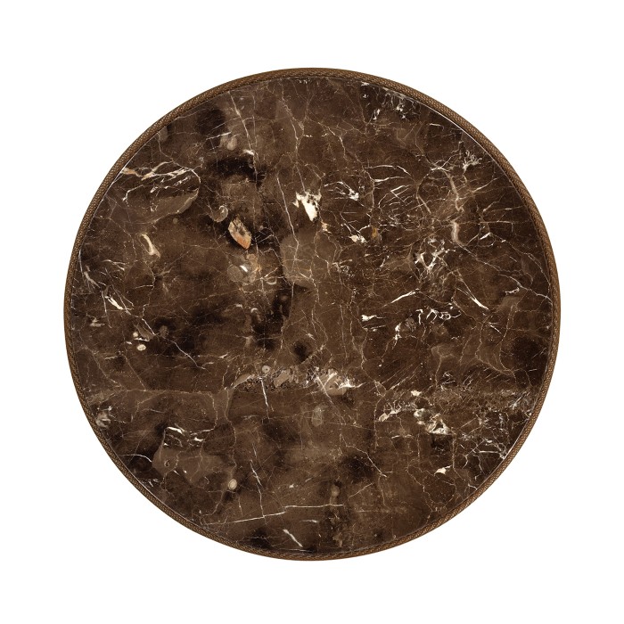 Round Tan Rattan Dining Table with A Dark Marble Top 43