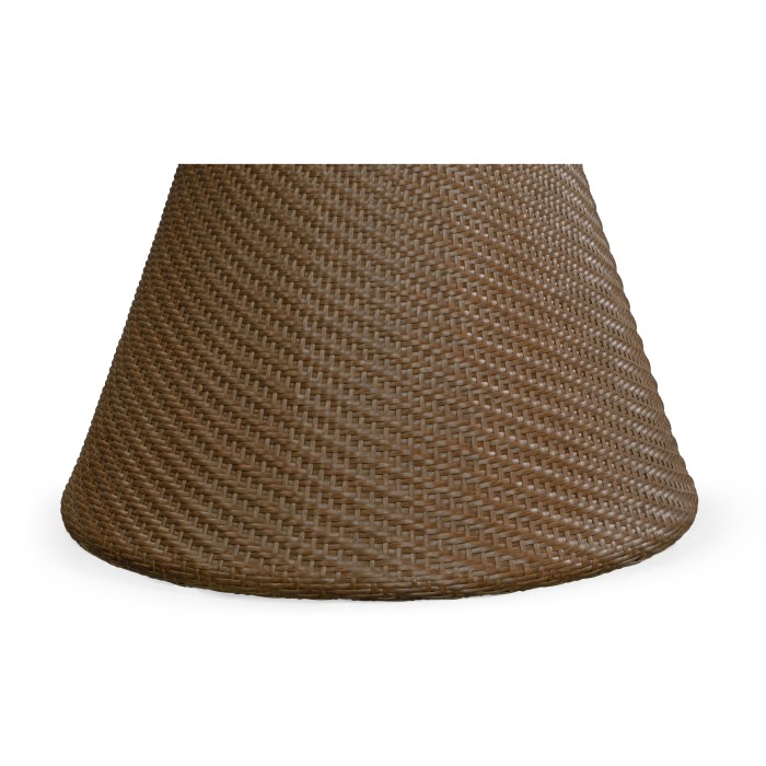 Round Tan Rattan Dining Table with A Dark Marble Top 43