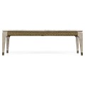 Rectangular Navajo Sand & Rattan Coffee Table with a Black Marble Top