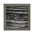 Square Grey & Rattan Coffee Table with a Black Marble Top