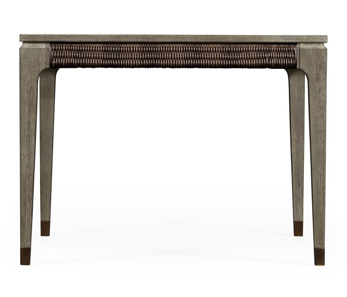 Square Grey & Rattan Dining Table 40