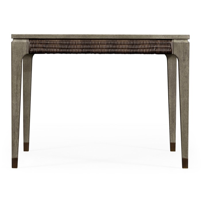 Square Grey & Rattan Dining Table 40