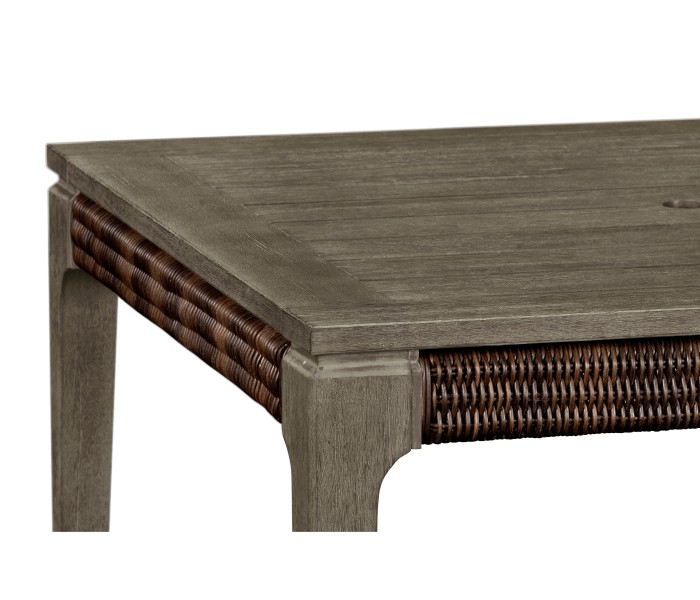 Square Grey & Rattan Dining Table 40