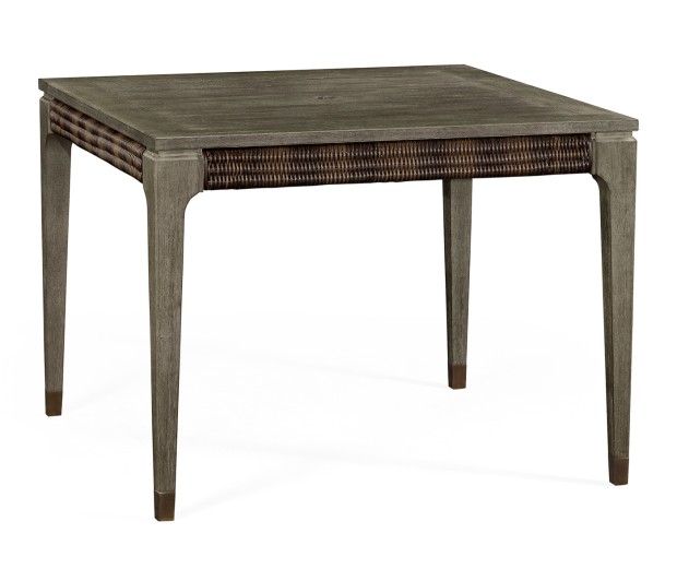 Square Grey & Rattan Dining Table 40