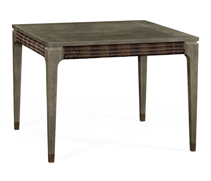 Square Grey & Rattan Dining Table 40