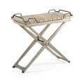Rectangular Folding Navajo Sand & Antique Brass Tray Console Table