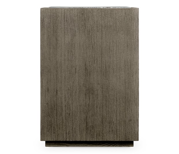 Square Grey End Table with a Light Marble Top