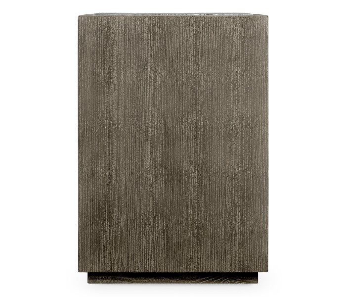 Square Grey End Table with a Light Marble Top