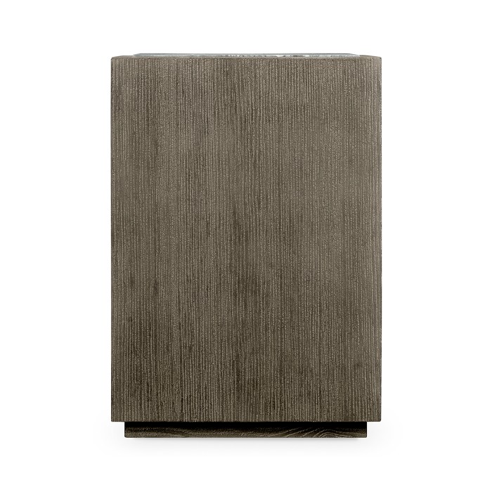 Square Grey End Table with a Light Marble Top