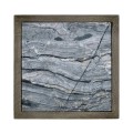 Square Grey End Table with a Light Marble Top