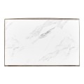 Rectangular Grey & Faux White Marble Storage End Table