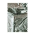 Round to L-Shape Faux Black & Grey Marble End Table