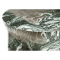 Round to L-Shape Faux Black & Grey Marble End Table