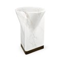 Round to L-Shape Faux White & Grey Marble End Table