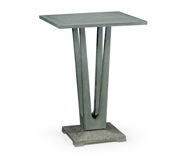 Square Cloudy Grey Counter Table with a Terrazzo Base 26