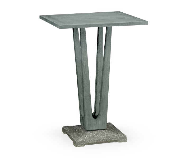 Square Cloudy Grey Counter Table with a Terrazzo Base 26