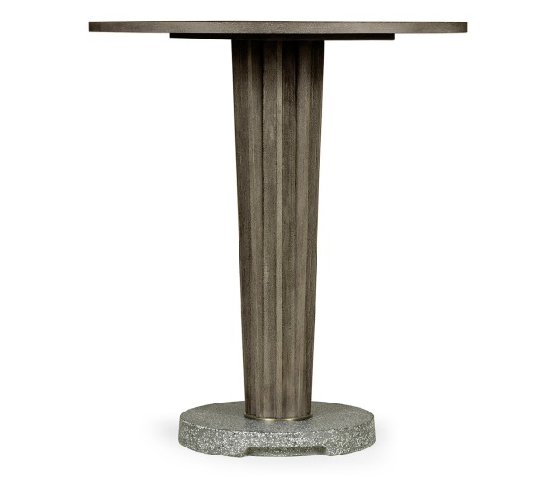 Round Grey Bar Table with a Terrazzo Base 36