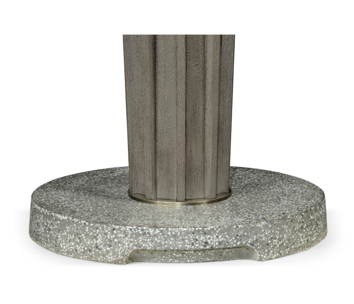 Round Grey Bar Table with a Terrazzo Base 36