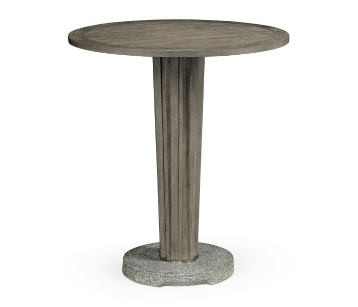 Round Grey Bar Table with a Terrazzo Base 36