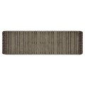 Rectangular Grey & Rattan Console Table with Curved Ends
