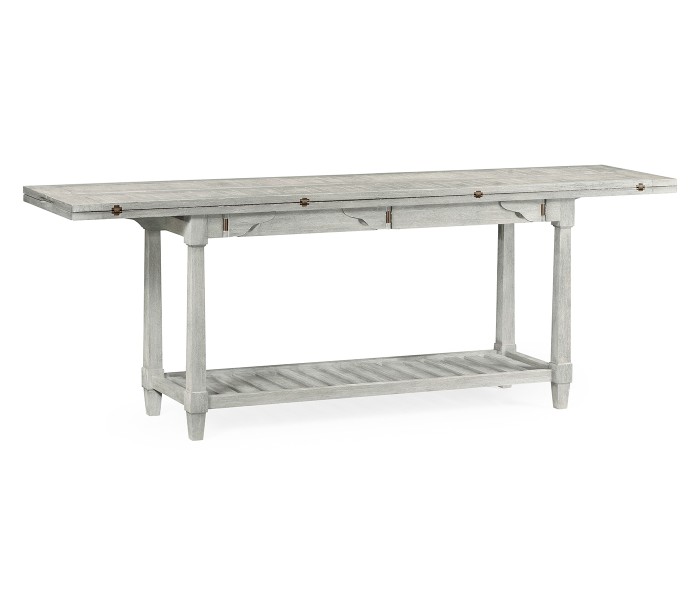 Rectangular Cloudy Grey & Antique Brass Hunt Table