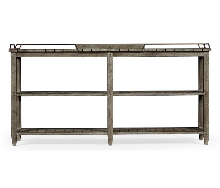 Rectangular Grey & Brass Sideboard with Removable Tray