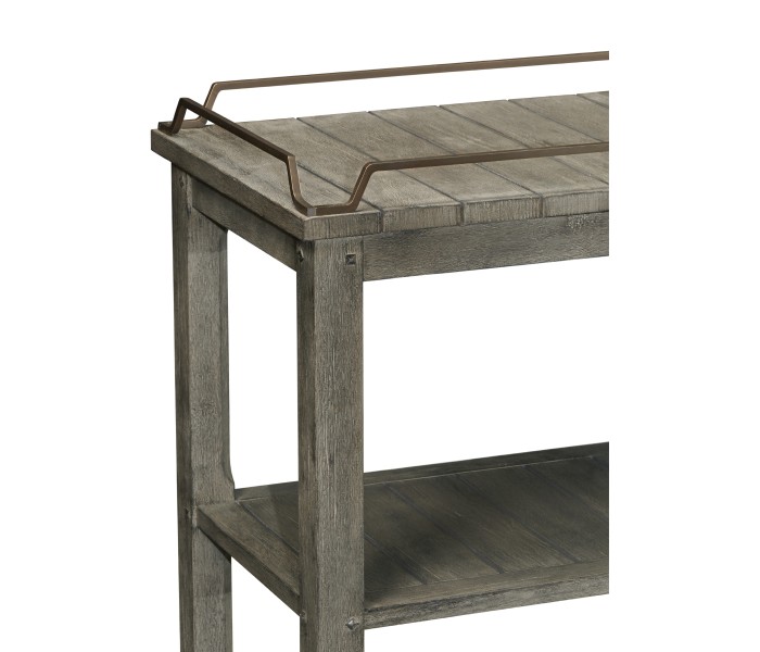 Rectangular Grey & Brass Sideboard with Removable Tray