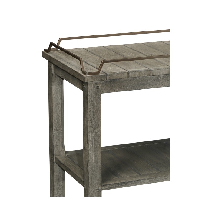 Rectangular Grey & Brass Sideboard with Removable Tray