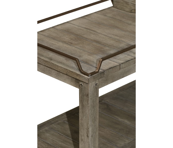 Rectangular Grey & Brass Sideboard with Removable Tray