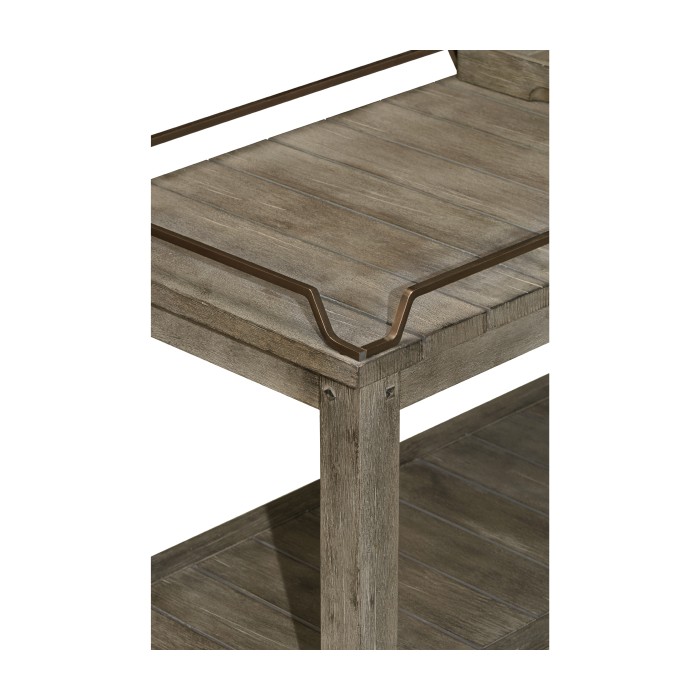 Rectangular Grey & Brass Sideboard with Removable Tray