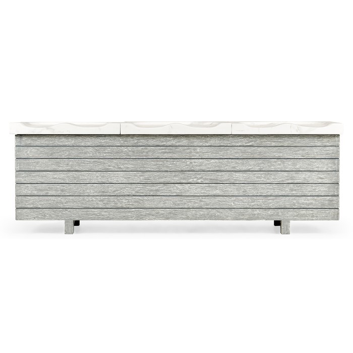 Cloudy Grey & Faux Marble Storage Bench