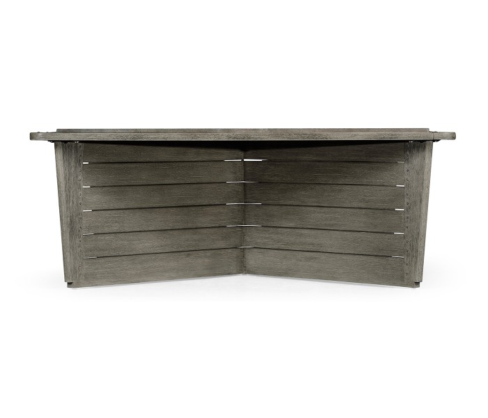 Square Grey & Concrete Coffee Table with an X-Base