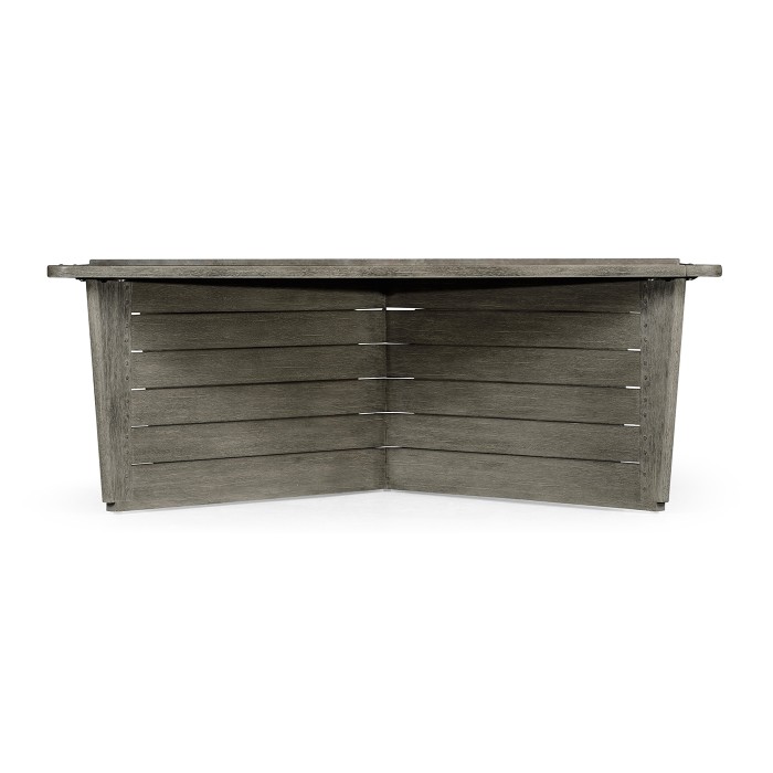 Square Grey & Concrete Coffee Table with an X-Base