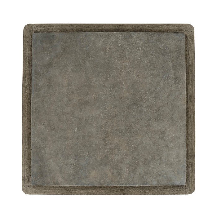 Square Grey & Concrete Coffee Table with an X-Base