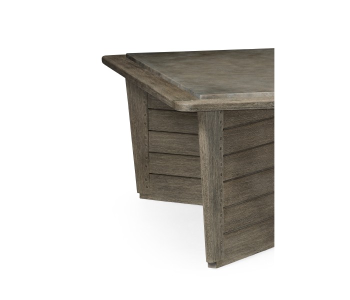 Square Grey & Concrete Coffee Table with an X-Base