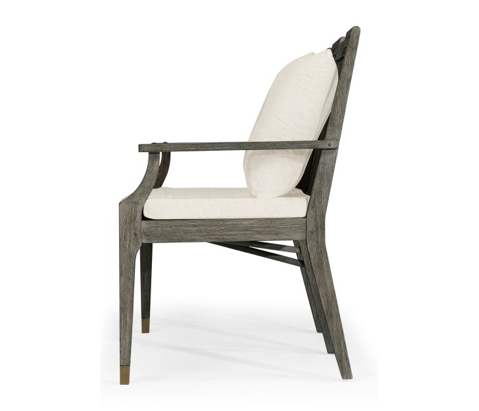 Grey Garden Bench with Cushion & Pillows