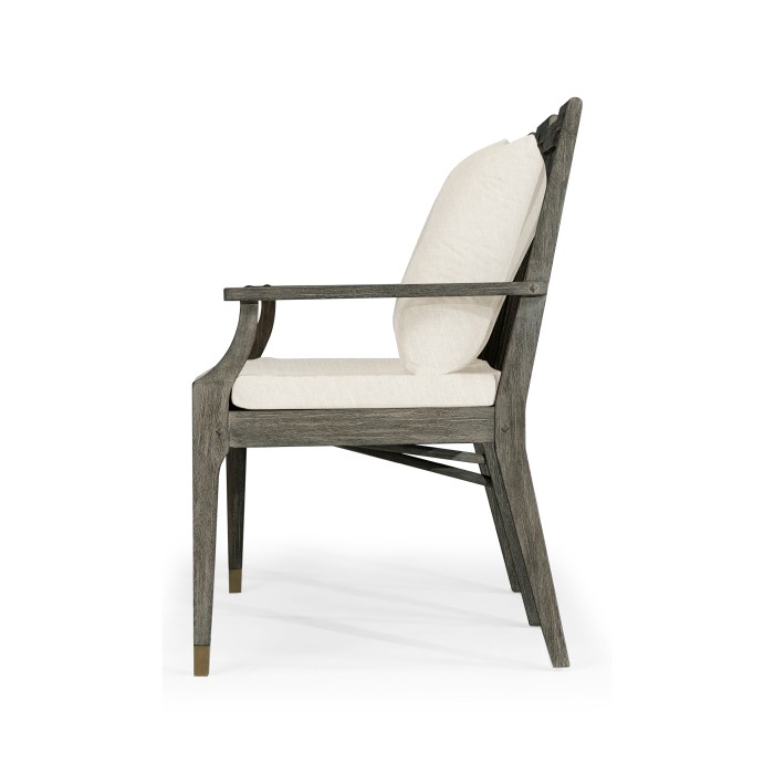 Grey Garden Bench with Cushion & Pillows