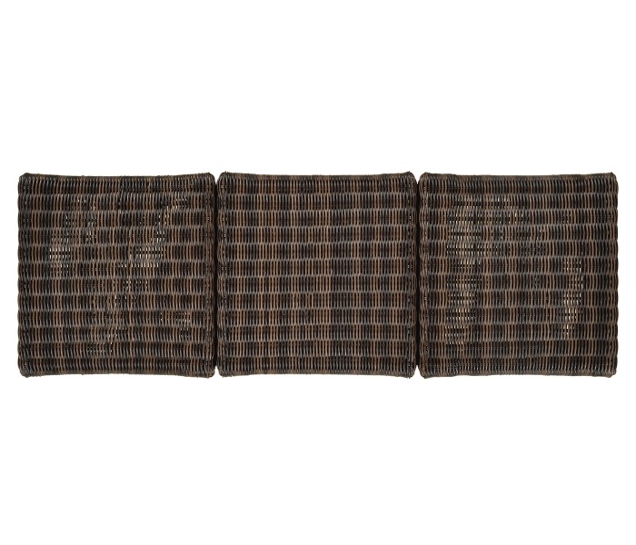 Three-Seat Grey & Rattan Bench