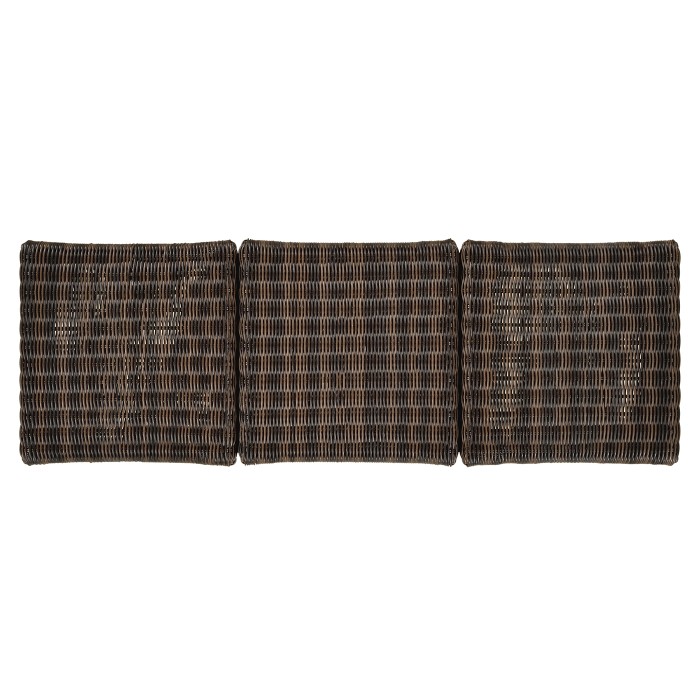 Three-Seat Grey & Rattan Bench