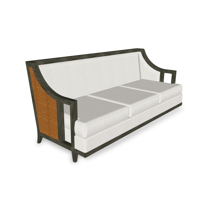 Hampton Rattan Three-Seat Sofa