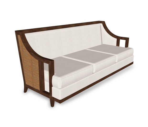 Hampton Rattan Three-Seat Sofa