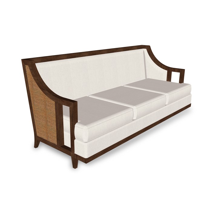 Hampton Rattan Three-Seat Sofa