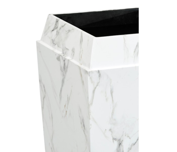 Large Square Faux White & Grey Marble Planter