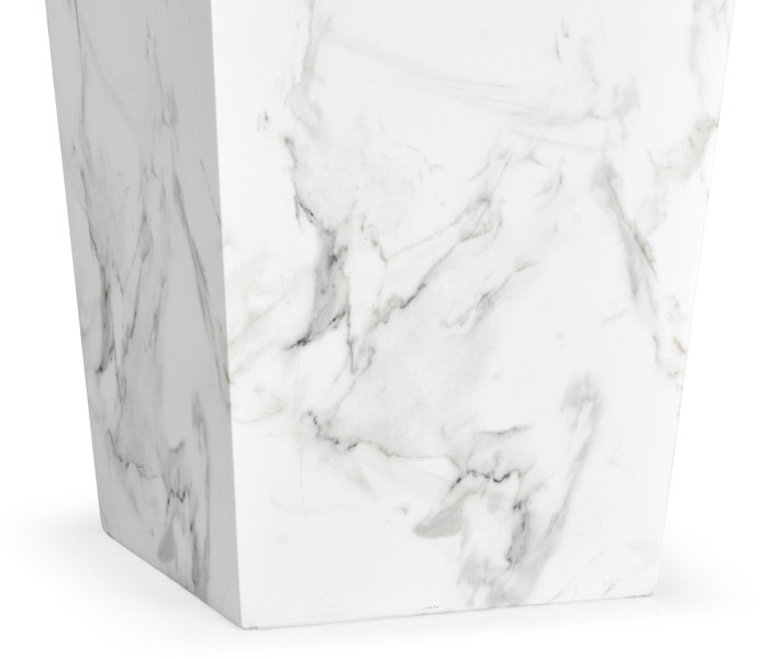 Medium Square Faux White & Grey Marble Planter